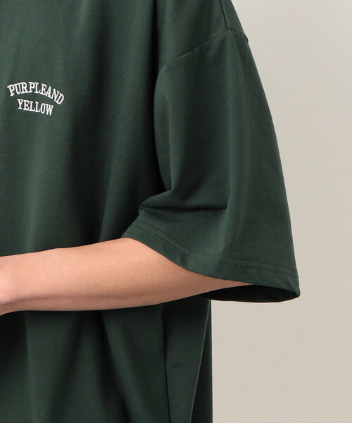 Purple&Yellow（パープルアンドイエロー）の「ロゴ刺繍 ハーフジップ 半袖ポロシャツ（ポロシャツ・メンズ・アイボリー/ブラック/グリーン・SMALL/MEDIUM/LARGE）」の6枚目の写真