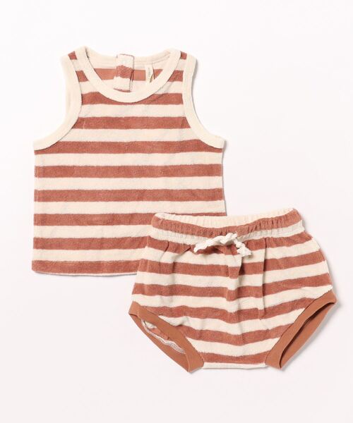 【セール】◆Quincy Mae◆TERRY TANK + SHORT SET | AMBER-STRIPE（その他ベビー用品）｜IO（イオ）（イオ）