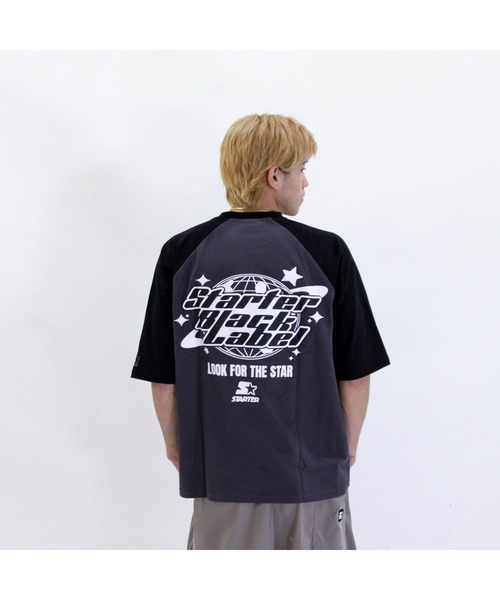STARTER（スターター）の「天竺ラグランプリント半袖Tシャツ（Tシャツ/カットソー・メンズ・ホワイト×ブラック/ホワイト×グリーン/チャコールグレー・XL/M/L）」の3枚目の写真