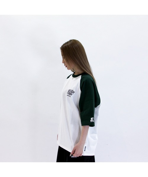 STARTER（スターター）の「天竺ラグランプリント半袖Tシャツ（Tシャツ/カットソー・メンズ・ホワイト×ブラック/ホワイト×グリーン/チャコールグレー・XL/M/L）」の8枚目の写真