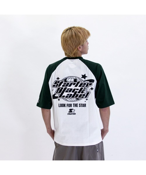 STARTER（スターター）の「天竺ラグランプリント半袖Tシャツ（Tシャツ/カットソー・メンズ・ホワイト×ブラック/ホワイト×グリーン/チャコールグレー・XL/M/L）」の10枚目の写真