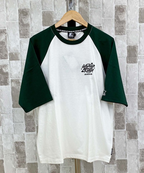 STARTER（スターター）の「天竺ラグランプリント半袖Tシャツ（Tシャツ/カットソー・メンズ・ホワイト×ブラック/ホワイト×グリーン/チャコールグレー・XL/M/L）」の11枚目の写真