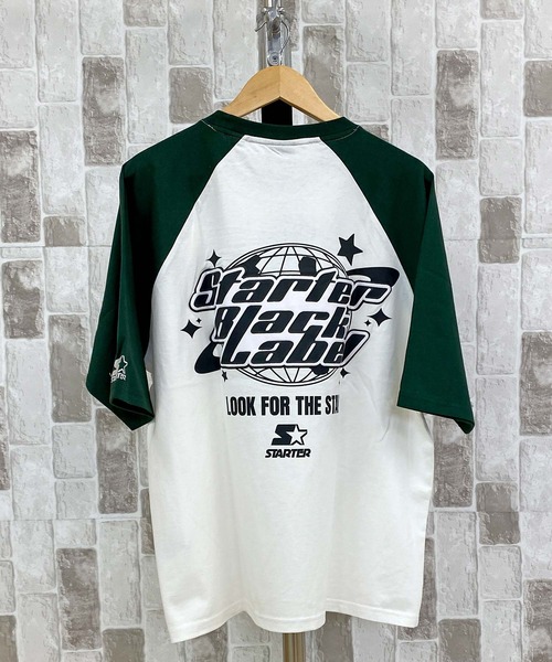 STARTER（スターター）の「天竺ラグランプリント半袖Tシャツ（Tシャツ/カットソー・メンズ・ホワイト×ブラック/ホワイト×グリーン/チャコールグレー・XL/M/L）」の12枚目の写真