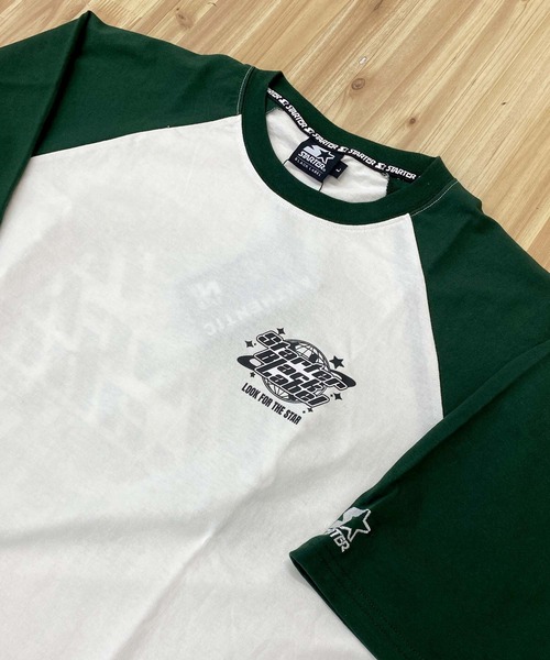 STARTER（スターター）の「天竺ラグランプリント半袖Tシャツ（Tシャツ/カットソー・メンズ・ホワイト×ブラック/ホワイト×グリーン/チャコールグレー・XL/M/L）」の13枚目の写真
