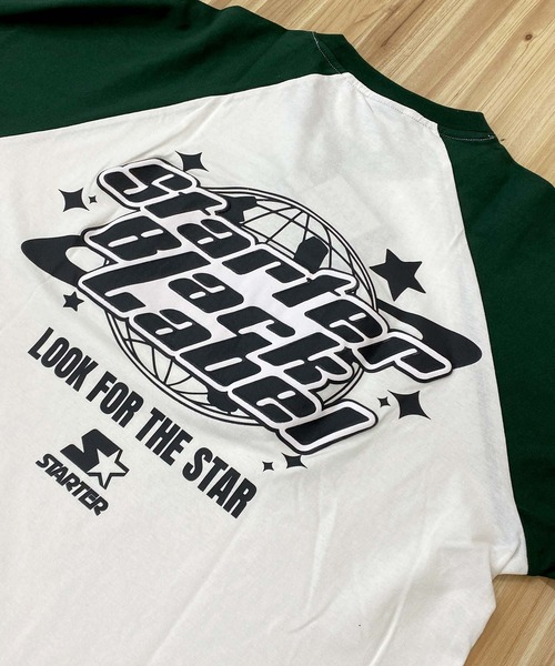 STARTER（スターター）の「天竺ラグランプリント半袖Tシャツ（Tシャツ/カットソー・メンズ・ホワイト×ブラック/ホワイト×グリーン/チャコールグレー・XL/M/L）」の14枚目の写真