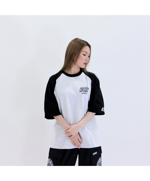 STARTER（スターター）の「天竺ラグランプリント半袖Tシャツ（Tシャツ/カットソー・メンズ・ホワイト×ブラック/ホワイト×グリーン/チャコールグレー・XL/M/L）」の16枚目の写真