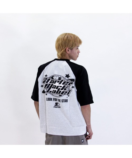 STARTER（スターター）の「天竺ラグランプリント半袖Tシャツ（Tシャツ/カットソー・メンズ・ホワイト×ブラック/ホワイト×グリーン/チャコールグレー・XL/M/L）」の18枚目の写真