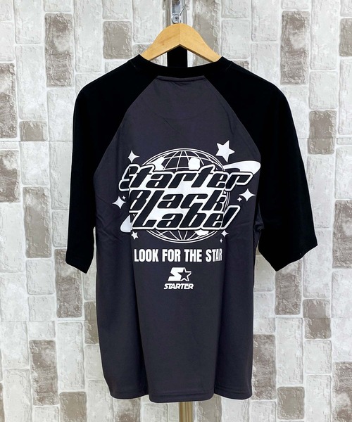 STARTER（スターター）の「天竺ラグランプリント半袖Tシャツ（Tシャツ/カットソー・メンズ・ホワイト×ブラック/ホワイト×グリーン/チャコールグレー・XL/M/L）」の4枚目の写真