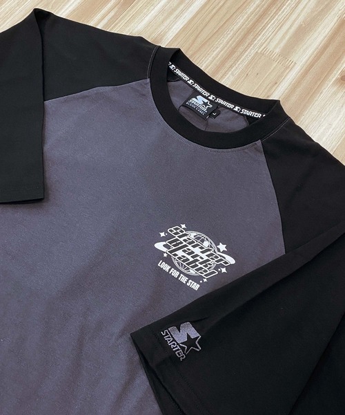 STARTER（スターター）の「天竺ラグランプリント半袖Tシャツ（Tシャツ/カットソー・メンズ・ホワイト×ブラック/ホワイト×グリーン/チャコールグレー・XL/M/L）」の5枚目の写真