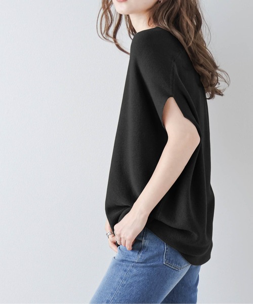 123456　nknit ニット ブラック、ベージュセット MIX糸配色ラインVネックニット（ニット/セーター）｜hellam（へ