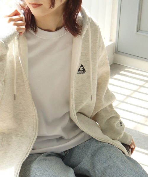 GERRY(ジェリー)の「【GERRY/ジェリー】裏起毛 ワンポイント刺繍ロゴ ジップアップパーカー(パーカー・メンズ・アッシュグレー/ネイビー/オートミール/ブラック・LL/L/M)」の10枚目の写真
