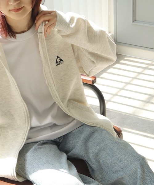 GERRY(ジェリー)の「【GERRY/ジェリー】裏起毛 ワンポイント刺繍ロゴ ジップアップパーカー(パーカー・メンズ・アッシュグレー/ネイビー/オートミール/ブラック・LL/L/M)」の11枚目の写真