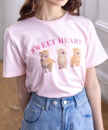 clear | 猫プリント半袖Tシャツ≪2024SS新作≫(Tシャツ/カットソー)