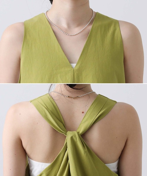 CLOCHE（クロシェ）の「ＢタックＡラインジャンスカ（ジャンパースカート・レディース・ブラック/黄緑系・FREE）」の7枚目の写真