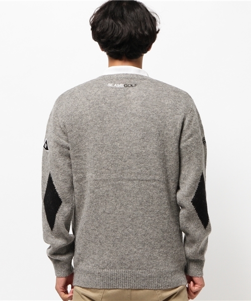 【新品】Beams Golf グレー クルーネックセーター BEAMS GOLF（ビームス ゴルフ）のレディースのニット・セーター通販