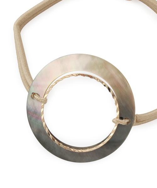 ROPE' PICNIC（ロペピクニック）の「シェルサークルヘアポニー（ヘアゴム・レディース・ベージュ/シルバー・FREE）」の6枚目の写真