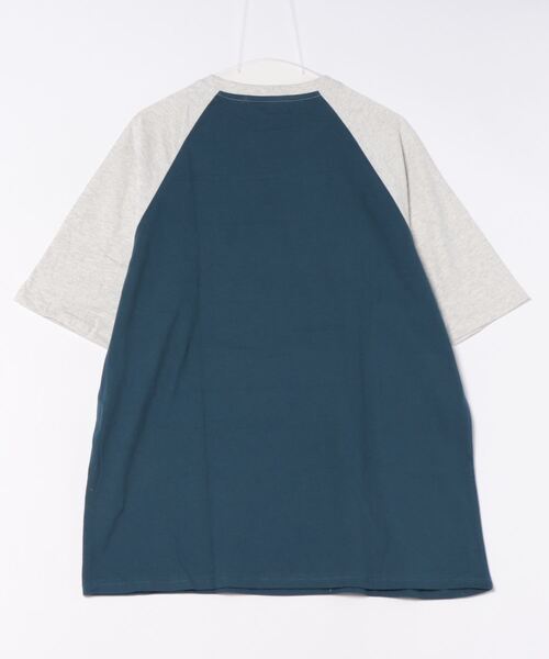 HOOK（フック）の「HOOK -select-　アメカジ英字プリントラグランスリーブビッグTEE (SS)（Tシャツ/カットソー・メンズ・ブルー/スモークグレー・M/L/XL）」の3枚目の写真