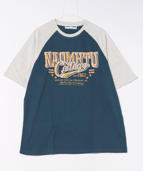 HOOK（フック）の「HOOK -select-　アメカジ英字プリントラグランスリーブビッグTEE (SS)（Tシャツ/カットソー・メンズ・ブルー/スモークグレー・M/L/XL）」の17枚目の写真