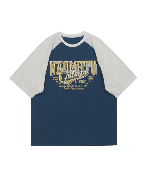 HOOK（フック）の「HOOK -select-　アメカジ英字プリントラグランスリーブビッグTEE (SS)（Tシャツ/カットソー・メンズ・ブルー/スモークグレー・M/L/XL）」の5枚目の写真