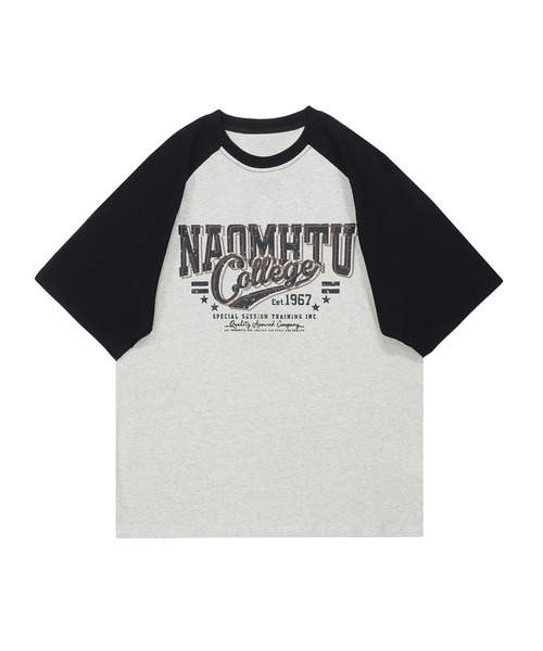 HOOK（フック）の「HOOK -select-　アメカジ英字プリントラグランスリーブビッグTEE (SS)（Tシャツ/カットソー・メンズ・ブルー/スモークグレー・M/L/XL）」の8枚目の写真