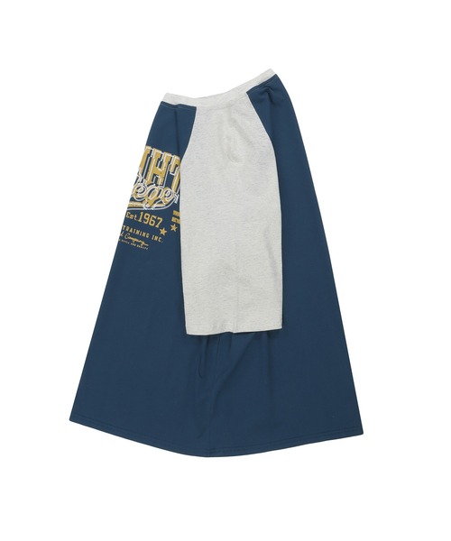 HOOK（フック）の「HOOK -select-　アメカジ英字プリントラグランスリーブビッグTEE (SS)（Tシャツ/カットソー・メンズ・ブルー/スモークグレー・M/L/XL）」の6枚目の写真