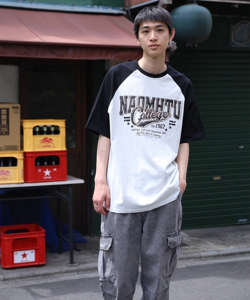 HOOK（フック）の「HOOK -select-　アメカジ英字プリントラグランスリーブビッグTEE (SS)（Tシャツ/カットソー・メンズ・ブルー/スモークグレー・M/L/XL）」の20枚目の写真