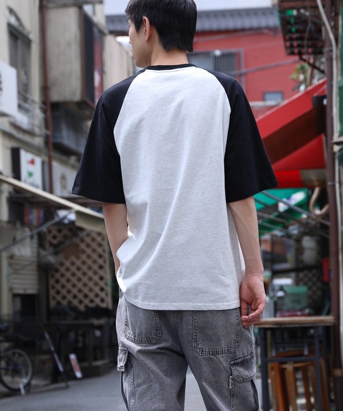 HOOK（フック）の「HOOK -select-　アメカジ英字プリントラグランスリーブビッグTEE (SS)（Tシャツ/カットソー・メンズ・ブルー/スモークグレー・M/L/XL）」の21枚目の写真