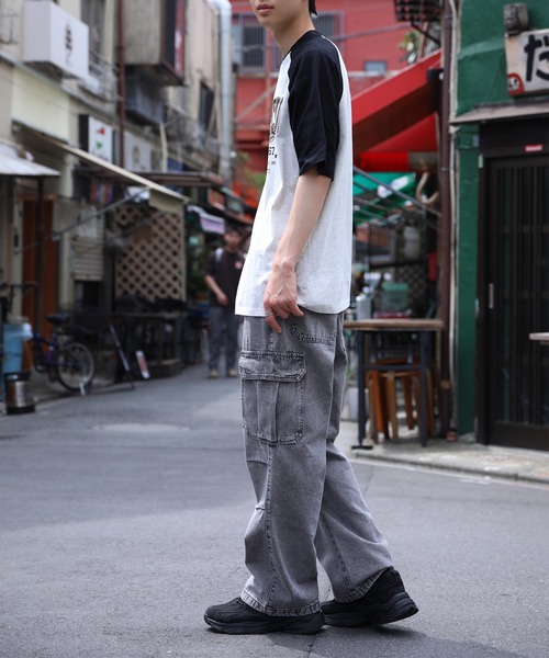 HOOK（フック）の「HOOK -select-　アメカジ英字プリントラグランスリーブビッグTEE (SS)（Tシャツ/カットソー・メンズ・ブルー/スモークグレー・M/L/XL）」の22枚目の写真