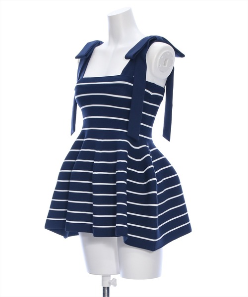 clear（クリア）の「肩リボンニットベアトップ［肩紐取り外し可 2WAY ガーリー］≪再入荷≫（ニット/セーター・レディース・ホワイト系その他/ブルー系その他/ブラック系その他・F）」の5枚目の写真