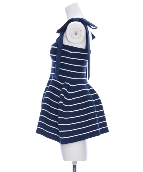 clear（クリア）の「肩リボンニットベアトップ［肩紐取り外し可 2WAY ガーリー］≪再入荷≫（ニット/セーター・レディース・ホワイト系その他/ブルー系その他/ブラック系その他・F）」の6枚目の写真