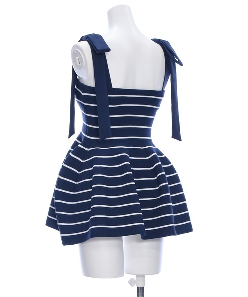 clear（クリア）の「肩リボンニットベアトップ［肩紐取り外し可 2WAY ガーリー］≪再入荷≫（ニット/セーター・レディース・ホワイト系その他/ブルー系その他/ブラック系その他・F）」の7枚目の写真