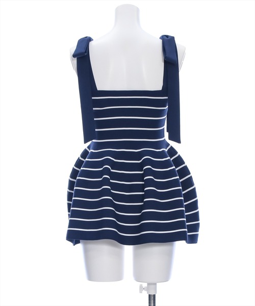 clear（クリア）の「肩リボンニットベアトップ［肩紐取り外し可 2WAY ガーリー］≪再入荷≫（ニット/セーター・レディース・ホワイト系その他/ブルー系その他/ブラック系その他・F）」の8枚目の写真