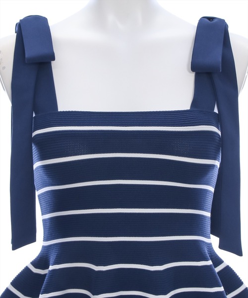 clear（クリア）の「肩リボンニットベアトップ［肩紐取り外し可 2WAY ガーリー］≪再入荷≫（ニット/セーター・レディース・ホワイト系その他/ブルー系その他/ブラック系その他・F）」の9枚目の写真