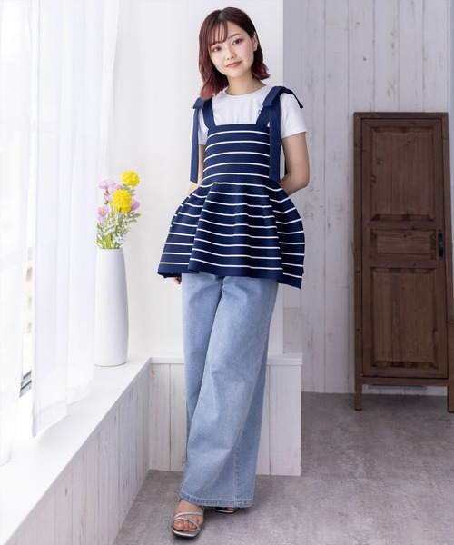 clear（クリア）の「肩リボンニットベアトップ［肩紐取り外し可 2WAY ガーリー］≪再入荷≫（ニット/セーター・レディース・ホワイト系その他/ブルー系その他/ブラック系その他・F）」の17枚目の写真