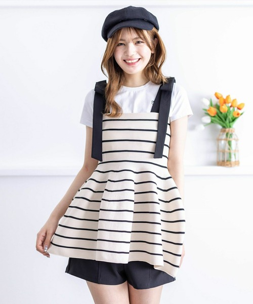 clear（クリア）の「肩リボンニットベアトップ［肩紐取り外し可 2WAY ガーリー］≪再入荷≫（ニット/セーター・レディース・ホワイト系その他/ブルー系その他/ブラック系その他・F）」の22枚目の写真