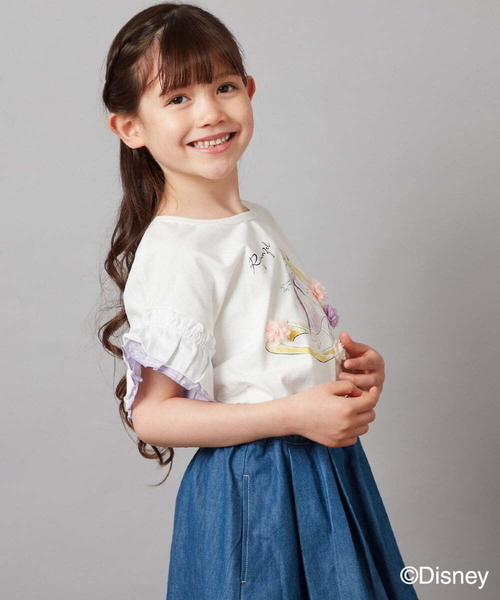 a.v.v（アーヴェヴェ）の「[100-140]袖フリルTシャツ（Tシャツ/カットソー・キッズ・ダークインディゴブルー/ライラック・100/110/120/130/140）」の18枚目の写真