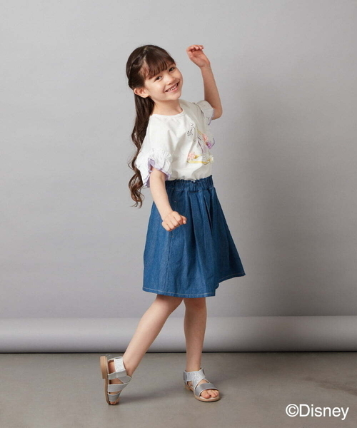 a.v.v（アーヴェヴェ）の「[100-140]袖フリルTシャツ（Tシャツ/カットソー・キッズ・ダークインディゴブルー/ライラック・100/110/120/130/140）」の15枚目の写真