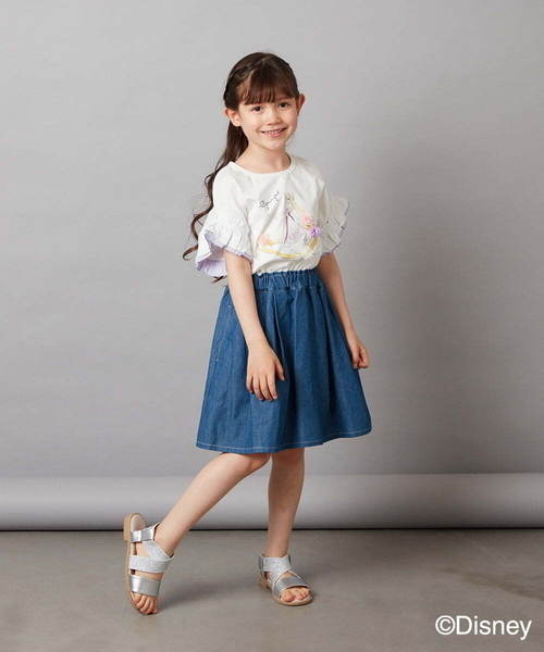 a.v.v（アーヴェヴェ）の「[100-140]袖フリルTシャツ（Tシャツ/カットソー・キッズ・ダークインディゴブルー/ライラック・100/110/120/130/140）」の14枚目の写真