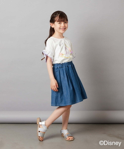 a.v.v（アーヴェヴェ）の「[100-140]袖フリルTシャツ（Tシャツ/カットソー・キッズ・ダークインディゴブルー/ライラック・100/110/120/130/140）」の13枚目の写真