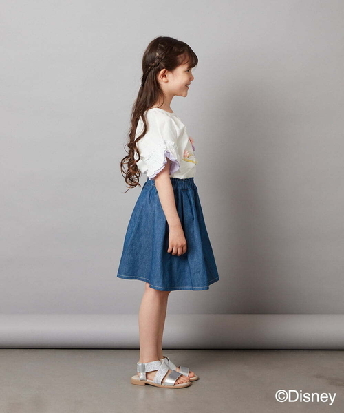 a.v.v（アーヴェヴェ）の「[100-140]袖フリルTシャツ（Tシャツ/カットソー・キッズ・ダークインディゴブルー/ライラック・100/110/120/130/140）」の11枚目の写真