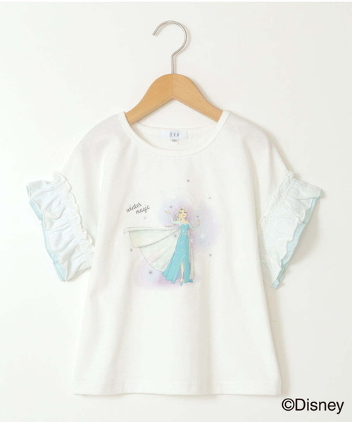 a.v.v（アーヴェヴェ）の「[100-140]袖フリルTシャツ（Tシャツ/カットソー・キッズ・ダークインディゴブルー/ライラック・100/110/120/130/140）」の9枚目の写真