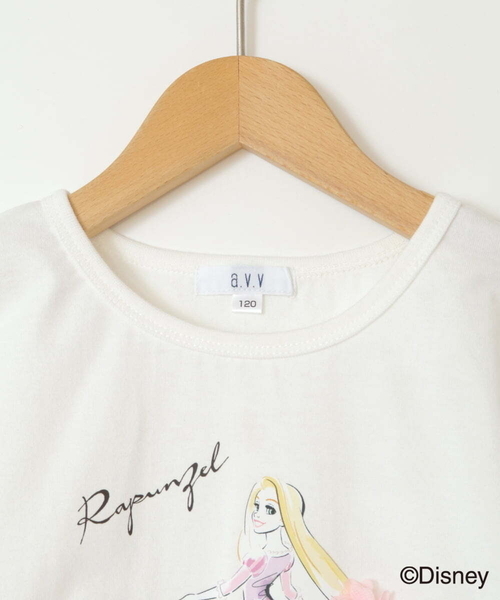 a.v.v（アーヴェヴェ）の「[100-140]袖フリルTシャツ（Tシャツ/カットソー・キッズ・ダークインディゴブルー/ライラック・100/110/120/130/140）」の6枚目の写真