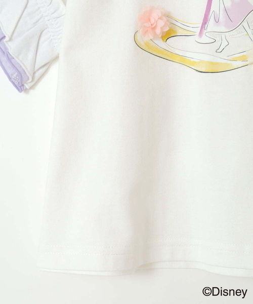 a.v.v（アーヴェヴェ）の「[100-140]袖フリルTシャツ（Tシャツ/カットソー・キッズ・ダークインディゴブルー/ライラック・100/110/120/130/140）」の4枚目の写真