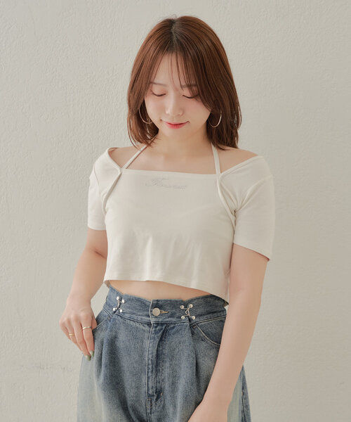 Chico(チコ)の「【再販開始/なご企画/WEB限定】ボレロレイヤードT(Tシャツ/カットソー・レディース・アイボリー・FREE)」の5枚目の写真