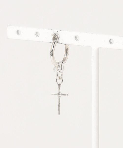 THE MILES(ザ マイルズ)の「GODSIZE ゴッドサイズ THIN HOOP with OVAL & CROSS シンフープ ウィズ オーバル & クロス(ピアス(片耳用)・メンズ・シルバー・FREE)」の5枚目の写真