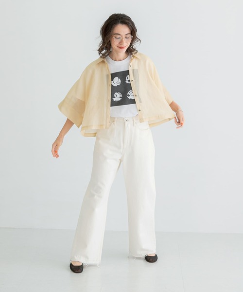 URBAN RESEARCH（アーバンリサーチ）の「『MADE IN JAPAN』フレアスリーブシアーシャツ（シャツ/ブラウス・レディース・ブルー系その他/ベージュ系その他/ブラウン・FREE）」の8枚目の写真