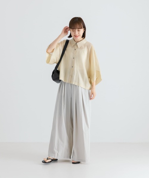 【新品タグ付】 アーバンリサーチ フレアスリーブシアーシャツ セール】『MADE IN JAPAN』フレアスリーブシアーシャツ（シャツ