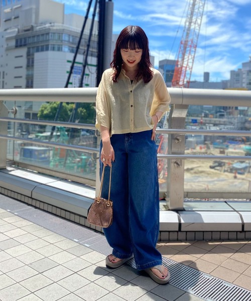セール】『MADE IN JAPAN』フレアスリーブシアーシャツ（シャツ