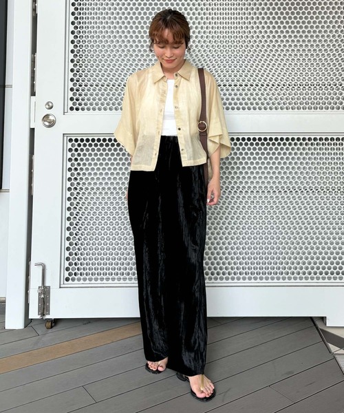 URBAN RESEARCH（アーバンリサーチ）の「『MADE IN JAPAN』フレアスリーブシアーシャツ（シャツ/ブラウス・レディース・ブルー系その他/ベージュ系その他/ブラウン・FREE）」の13枚目の写真