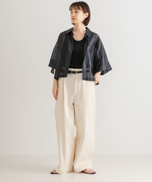 URBAN RESEARCH（アーバンリサーチ）の「『MADE IN JAPAN』フレアスリーブシアーシャツ（シャツ/ブラウス・レディース・ブルー系その他/ベージュ系その他/ブラウン・FREE）」の20枚目の写真